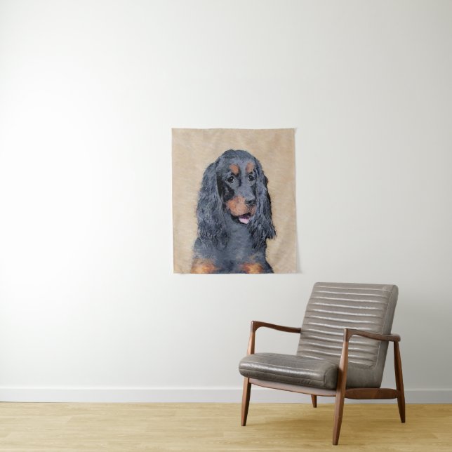 Tenture Gordon Setter Peinture - Joli art original chien (En situation)