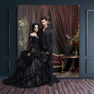 Tenture Gothique Moody Dark Victorian Bourgogne Green Parl