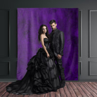 Gothique Moody Noir & Violet Vintage Abstrait