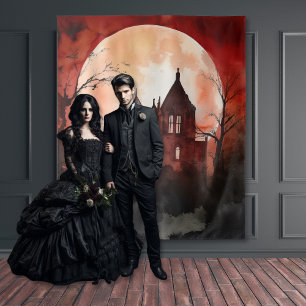 Tenture Gothique Moody Pleine lune & Castle Nuit