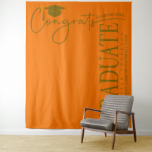 Graduate minimaliste Orange & Gold