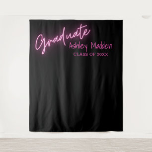 Tenture Graduate Neon Pink Script Graduate Party