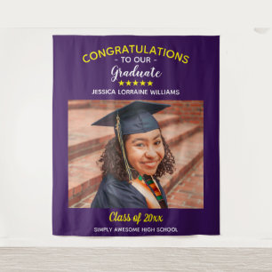 Tenture Graduation Custom Photo Félicitations Diplômé