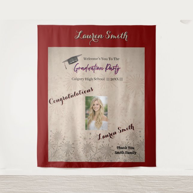 Tenture Graduation Modern Graduation Party Invitation (Devant)