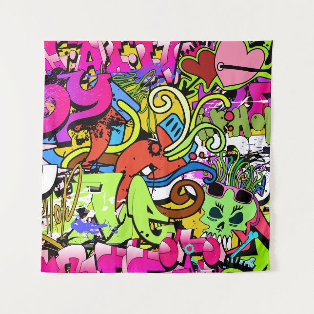 Tenture Graffiti Art : Hip-Hop Style Arrière - plan (Devant)