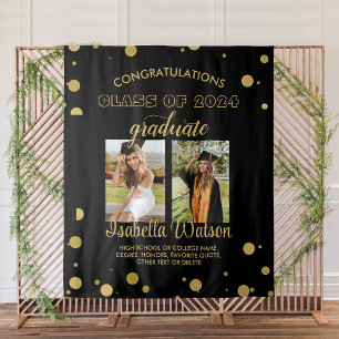 Tenture Grand 2 Photos Graduation Party BlackGold fond