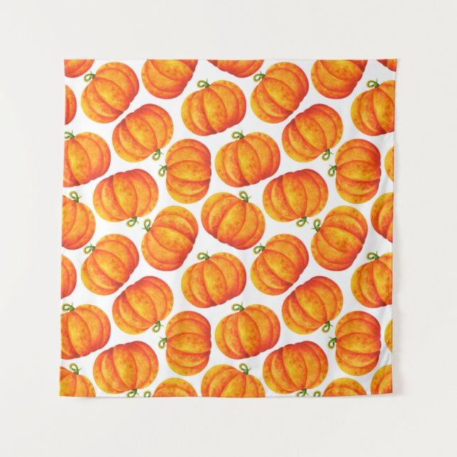 Tenture Grand citrouille orange. Impression simple avec aq (Devant)