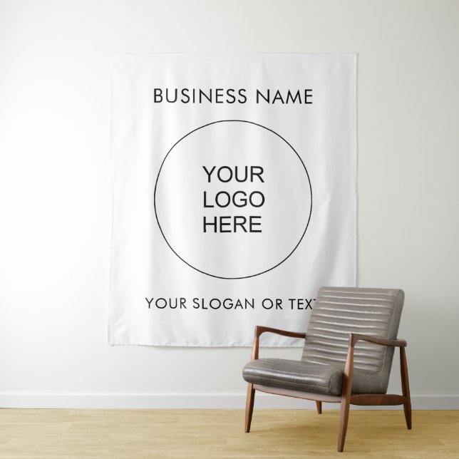 Tenture Grand fond de page Votre Logo Slogan Texte Vertica (En situation)