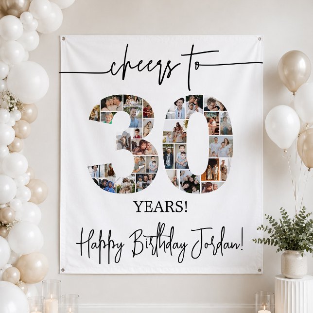 Tenture Grand fond pour collage de photos pour 30e anniver (Créateur téléchargé)