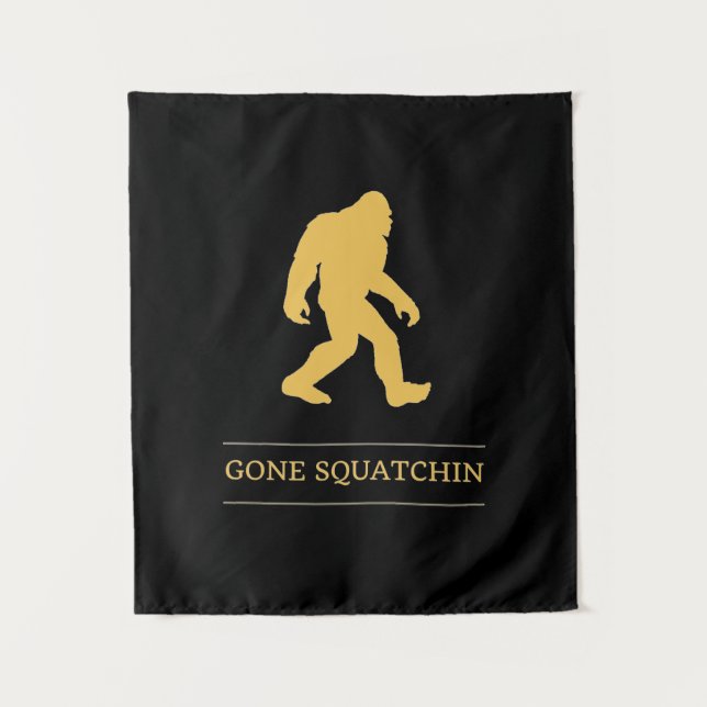 Tenture Grand Squatchin allé par pied drôle Sasquatch (Devant)