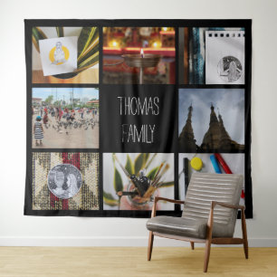 Tenture Grandes photos de famille personnalisées Nom Insta