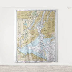 Tenture Graphique nautique du port de New York 12327