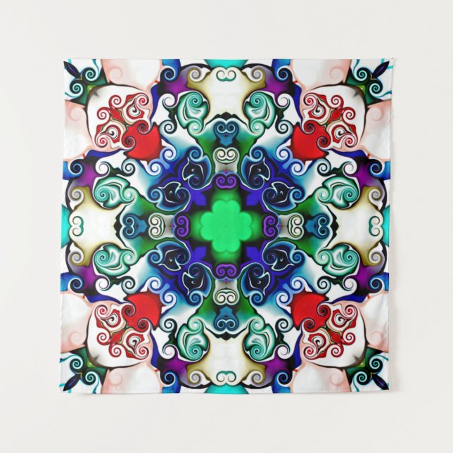 Tenture Graphiques informatiques. Illustration d'un flo ab (Devant)