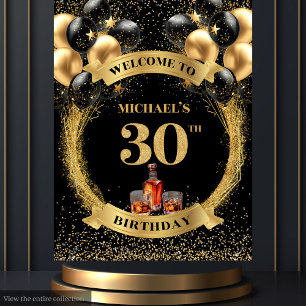 Tenture Gras 30e anniversaire homme Whiskey anniversaire f