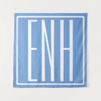 Gras moderne 3 initiales Monogramme | Bleu doux