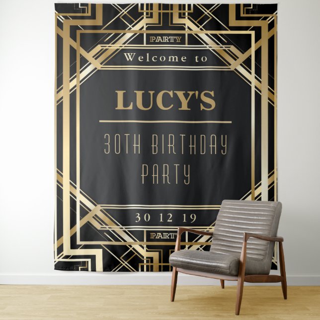 Tenture Great Gatsby Party Mariage Photo Booth Back Drop (En situation)