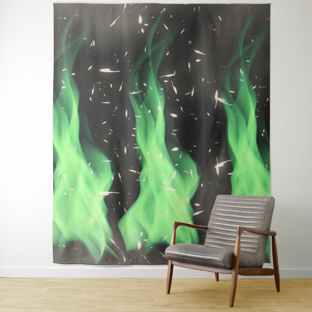 Tenture Green flame (homonymie) (En situation)