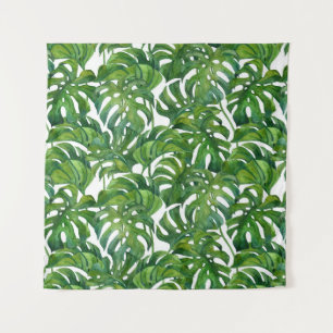 Tenture Green Monstera Feuilles Tropical sans couture