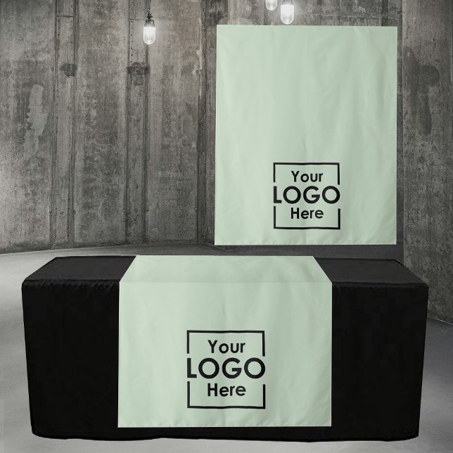 Tenture Green Table Runner Banner Business Logo Events (Green Table Runner Banner Business Logo Events Tapestry)