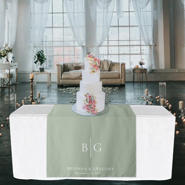 Tenture Green Wedding Sweetheart Table Runner Decor Sign (Green Wedding Sweetheart Table Runner Decor Tapestry)