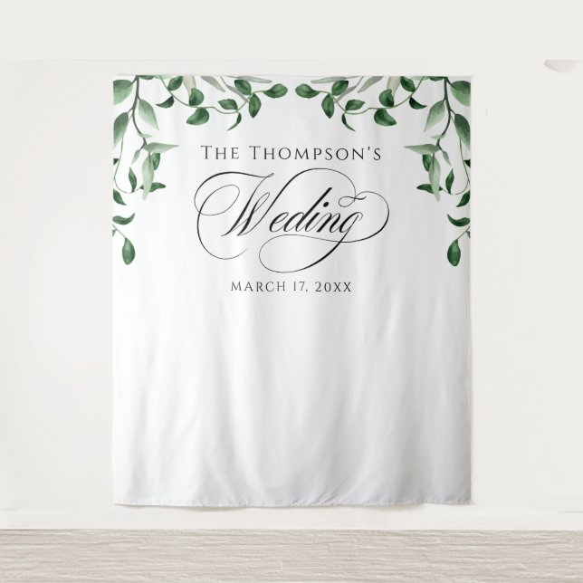 Tenture Greenery Wedding Backdrop (Devant)