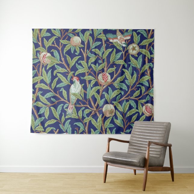 Tenture Grenade et Petit Oiseau, William Morris (En situation (horizontale))