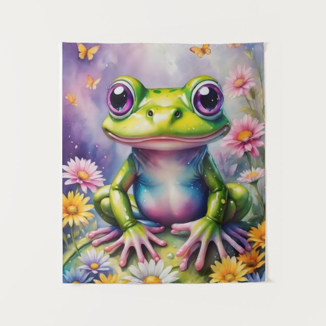 Tenture Grenouille Avec Art numérique Fleur (Devant)