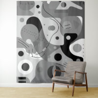 Gris blanc noir, formes blanches design moderne