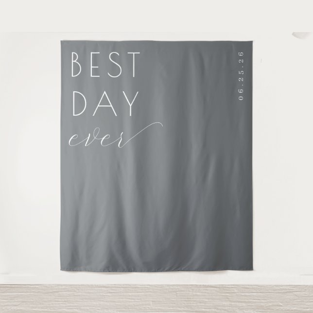 Tenture Gris Célébratif Typographique (Devant)