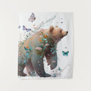 Tenture Grizzly Oear Portrait Animal Peinture Faune Art