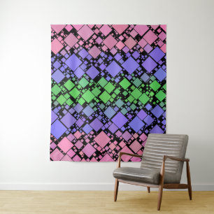 Tenture Groovy Boho Rétro Mod Géométrique Fierté Trigender
