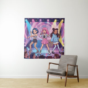 Tenture Groupe de filles KPop de dessin animé