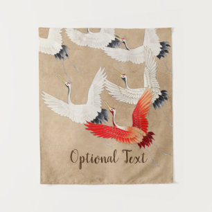 Tenture Grues volantes japonaises