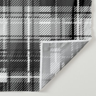 Tenture Grund Black Blanc Flannel Plaid Tartan Design