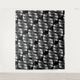 Tenture Grunge noir et blanc abstraction.