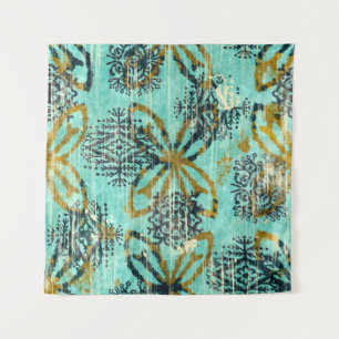 Tenture Grungy Tribal : Ethnic Rug Motif