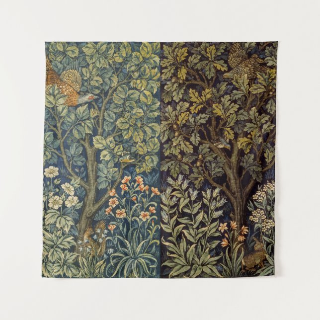 Tenture Guillaume Morris Faisan Oiseau Arbre Fleur (Devant)