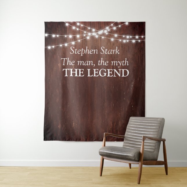 Tenture Guirlande lumineuse en bois pour l'anniversaire de (En situation)