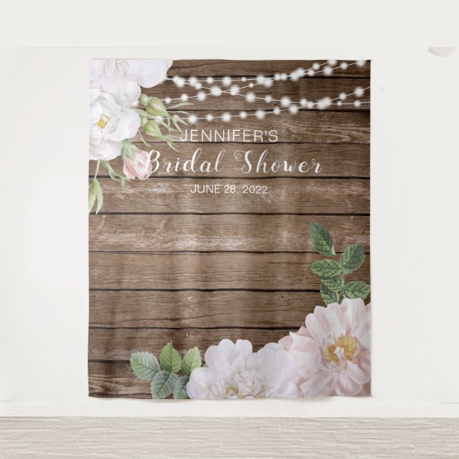 Tenture Guirlande Lumineuse Florale Rustique pour Décor de (Devant)