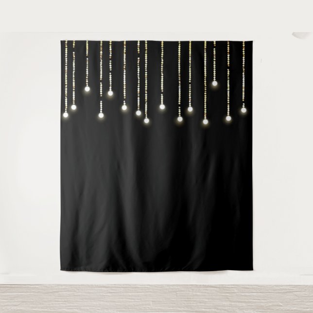 Tenture Guirlandes Lumineuses Tendances sur Photobooth Noi (Devant)