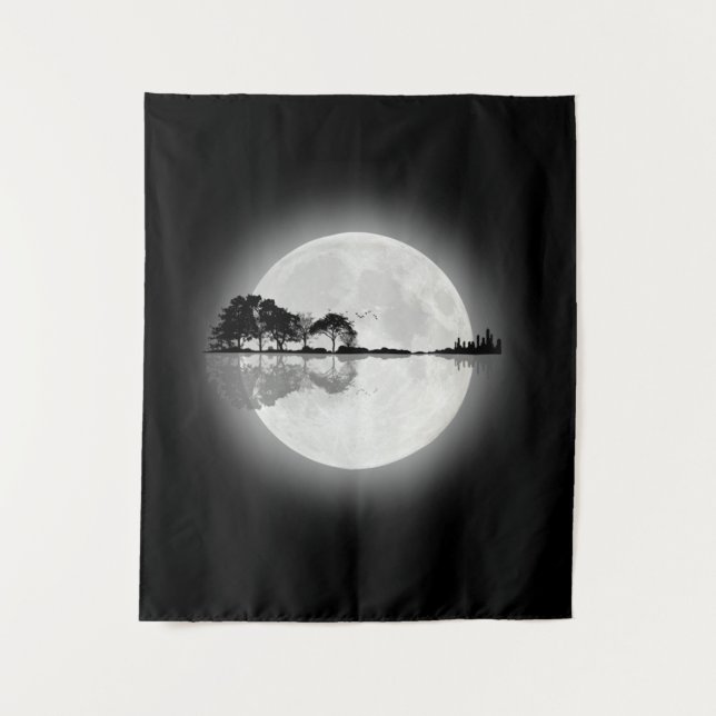 Tenture Guitare naturelle au clair de lune (Devant)