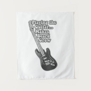 Tenture Guitare vintage en noir et blanc pour guitaristes