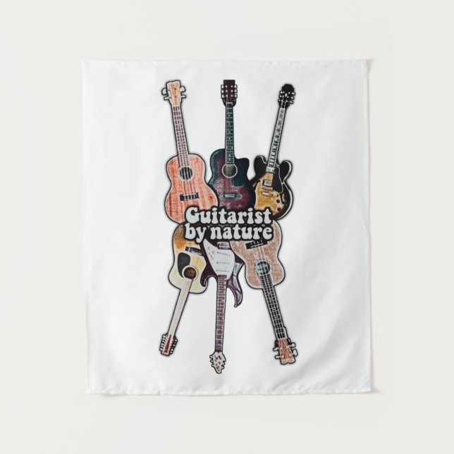 Tenture Guitariste de nature. citation positive pour guita (Devant)