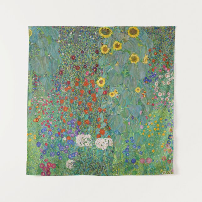 Tenture Gustav Klimt - Jardin de campagne avec tournesols (Devant)