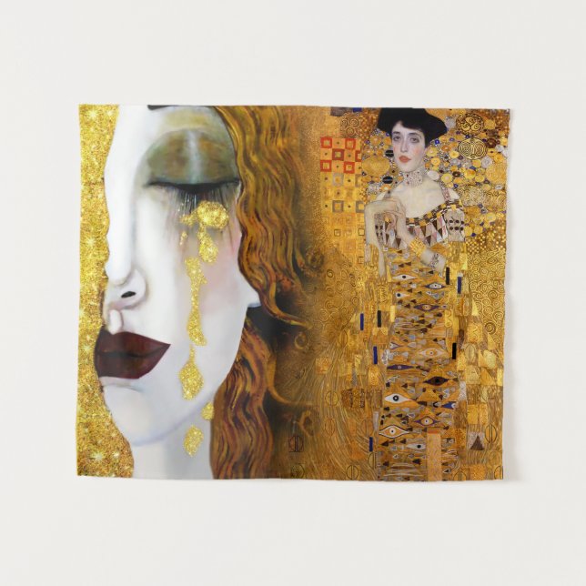 Tenture Gustav Klimt, peintures Collage, Art combiné (Devant (Horizontal))