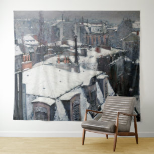 Tenture Gustave Caillebotte - Toits sous la neige