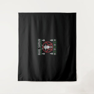 Tenture Hail Satan Goat Head Pentagram Funny Satané Vilain