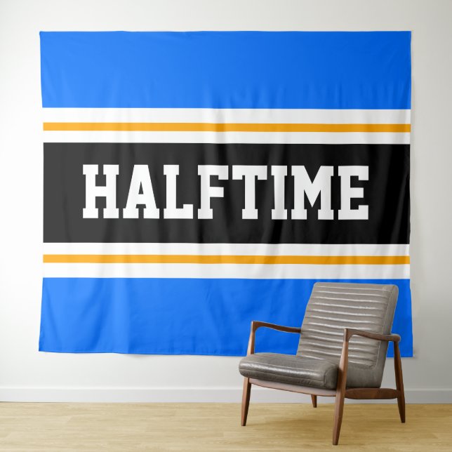 Tenture HALFTIME Amusants Athlète Bleu Bleu Lumineux Bleu  (En situation (horizontale))