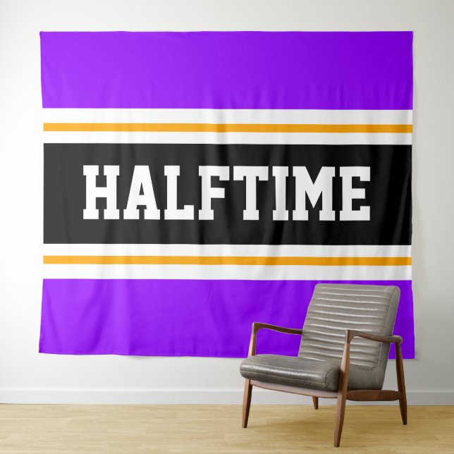 Tenture HALFTIME Fun Athlétisme brillant violet rayures no (En situation (horizontale))