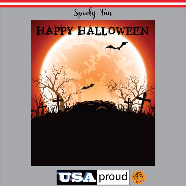 Tenture Halloween Bat Social Graveyard Photo Backdrop  (Créateur téléchargé)